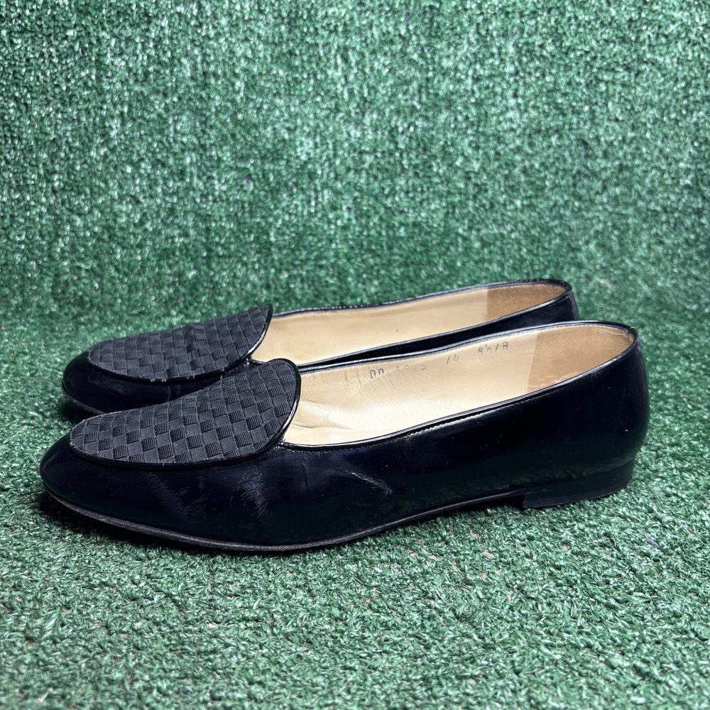 Salvatore Ferragamo Woven Patent Leather‎ Classic Loafer Flat Black Womens 8.5 B - Picture 3 of 10